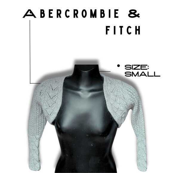 A&F Knit Shrug Bolero Sweater Gray Chevron Size Small - Picture 1 of 2